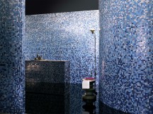 Badezimmer Mosaik Gerbera Blau